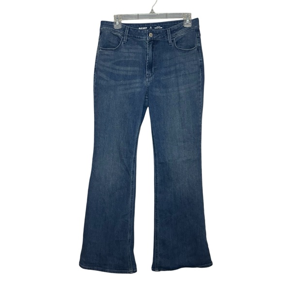 Old Navy Flare Jeans medium blue wash high rise size 10 petite - Picture 10 of 11